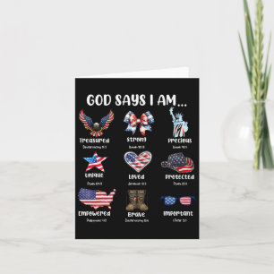 God Says I Am 4th Of July Christian Patriotic Stro Card