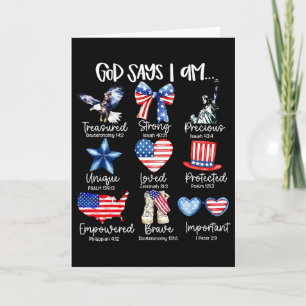 God Says I Am 4th Of July Christian Patriotic Stro Card