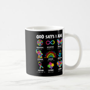 God Says I Am Autism Christian Boy Girl Kid Autism Coffee Mug