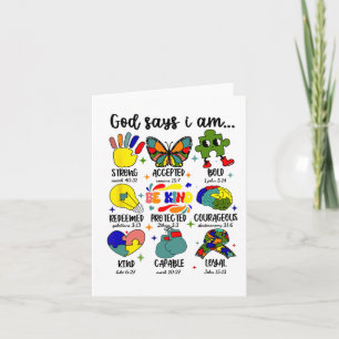 God Says I Am Autism Jesus Christian Motivation Be Card