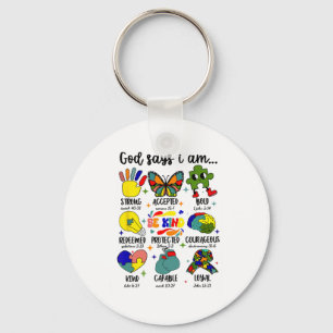 God Says I Am Autism Jesus Christian Motivation Be Key Ring