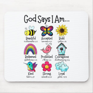 God Says I Am Bee Spring Christian Funny Easter Da Mouse Pad