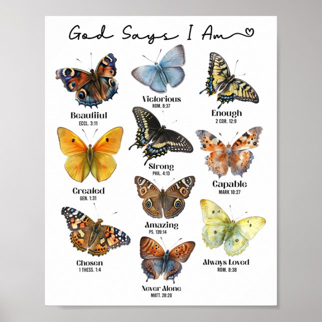 God Says I Am Bible Verse Religious Christian Butt Poster (Front)