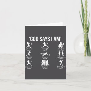 God Says I Am Bible Verse Religious Christian Soft Card