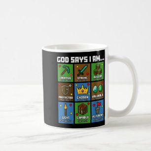 God Says I Am Bible Verses Xel Art Christian Gamer Coffee Mug