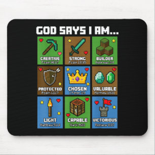 God Says I Am Bible Verses Xel Art Christian Gamer Mouse Pad