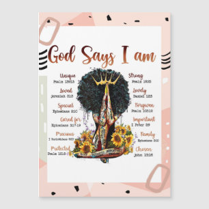 God Says I AM Black Christian Women Melanin Sista Magnetic Invitation