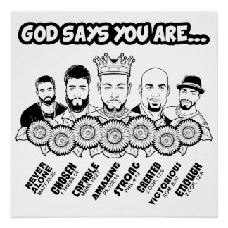 God Says I AM Black King Melanin Man Bruh Bro Love Poster