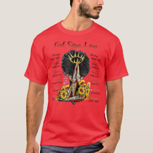 God Says I Am Black Women Sunflower African Americ T-Shirt