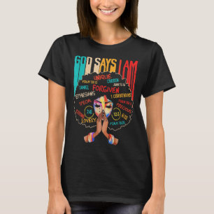 God Says I Am Christian Faith Believer Vintage Sty T-Shirt
