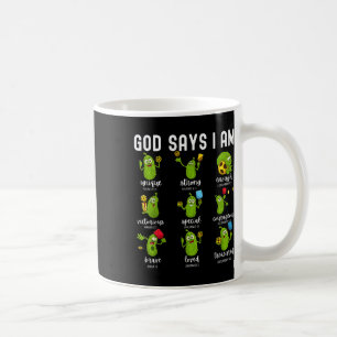 God Says I Am Cucumber Pickleball Bible Verse Chri Coffee Mug
