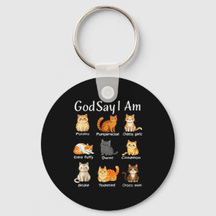 God Says I Am Cute Cat Women Men  Key Ring