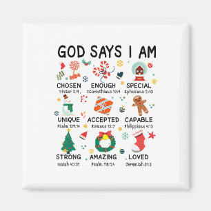 God Says I Am Cute Christmas Xmas Christian Boys G Magnet