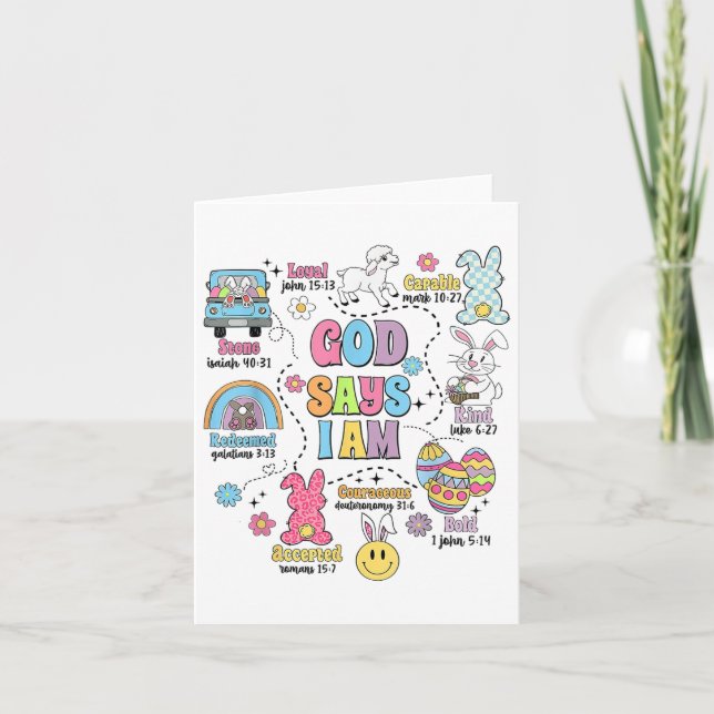 God Says I Am Easter  Card (Front)