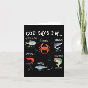 God Says I Am Fishing Christian Fisher Bible Verse Card