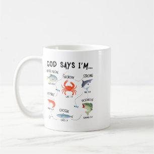 God Says I Am Fishing Christian Fisher Bible Verse Coffee Mug