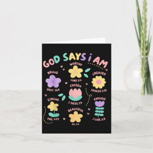 God Says I Am Flower Lover Kids Girl Christian Bib Card