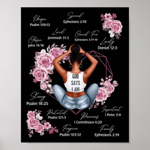 God Says I Am Melanin Black History Month African  Poster