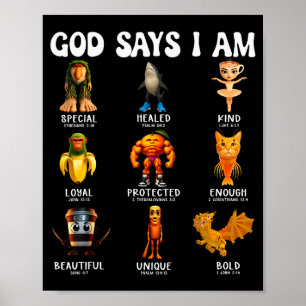 God Says I Am Quirky Italian Brainrot Scripture De Poster