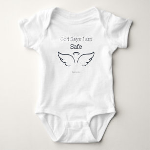God Says I am Safe Baby Bodysuit