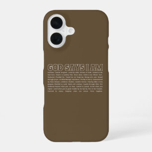God Says I Am Strong Muslim Faith Inspirational iPhone 16 Case