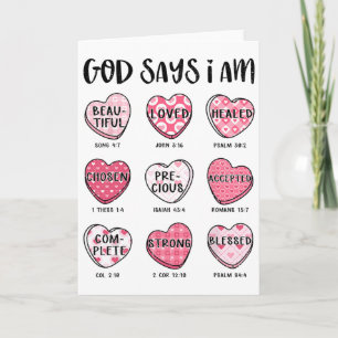 God Says I Am Valentine Candy Christian Religious  Card
