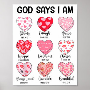 God Says I Am Valentine Funny Christian Jesus Reli Poster