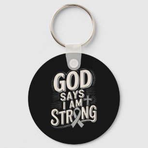 God Says Im Strong Survivor Diabetes Awareness Key Ring
