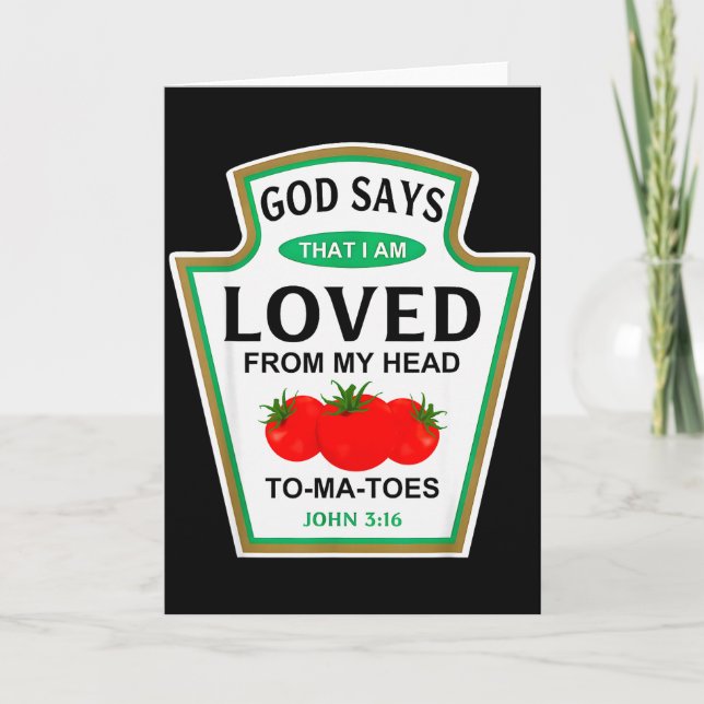 God Says That I Am Loved Condiment Costume Party M Card (Front)