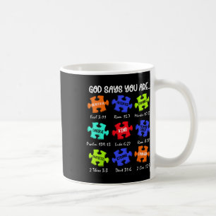 God Says You Are Autism Awareness Puzzle Be Kind C Coffee Mug