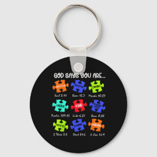 God Says You Are Autism Awareness Puzzle Be Kind C Key Ring