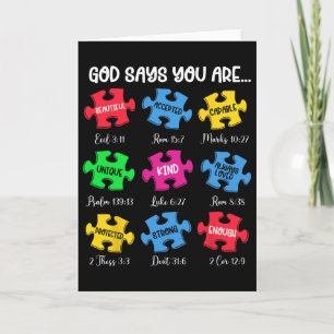 God Says You Are Bible Verses Christian Autism Awa Card