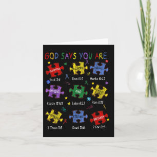 God Says You Are Bible Verses Christian Autism Awa Card