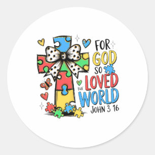 God Says You Are Bible Verses Christian Autism Awa Classic Round Sticker