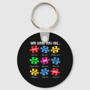 God Says You Are Bible Verses Christian Autism Awa Key Ring