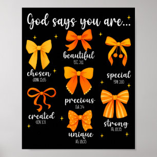 God Says You Are Christian Bible Coquette Bow Than Poster