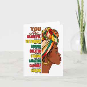 God Says You Are Christian Black Queen Black Histo Card