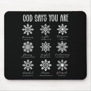 God Says You Are Christian Snowflake Christmas Bib Mouse Pad