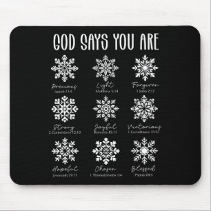 God Says You Are Christian Snowflake Christmas Bib Mouse Pad