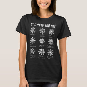 God Says You Are Christian Snowflake Christmas Bib T-Shirt