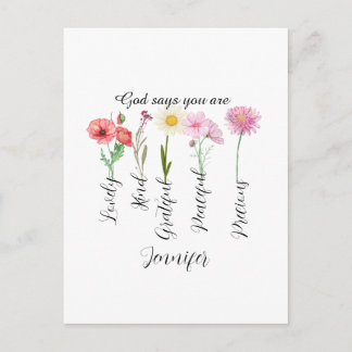 God says you are, Christian wedding anniversary Postcard