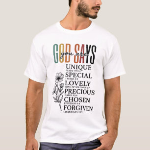 God Says You Are Faith Flower Vintage Shirt Design