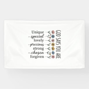 God Says You Are Floral Christian Vector Design_1 Banner