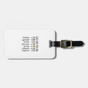 God Says You Are Floral Christian Vector Design_1 Luggage Tag
