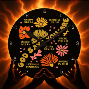 God Says You Are Graphic Round Clock
