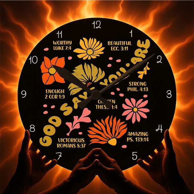 God Says You Are Graphic Round Clock (Creator Uploaded)