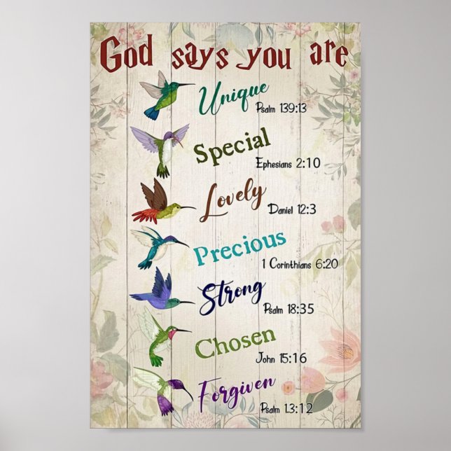 God Says You Are Hummingbird Poster (Front)