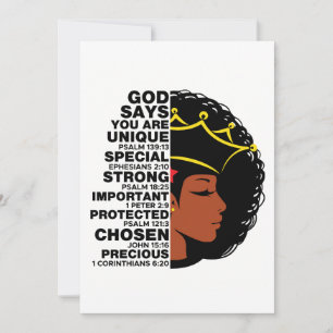 God Says You Are Melanin Christian Sista Queen Invitation