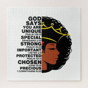 God Says You Are Melanin Christian Sista Queen  Jigsaw Puzzle