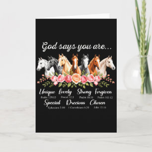 God Says You Are Religious Inspirational Horse Lov Card